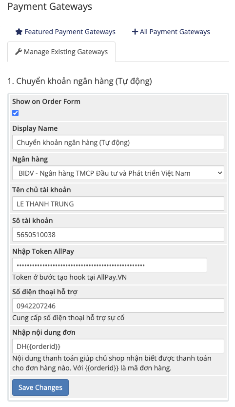 allpay module whmcs